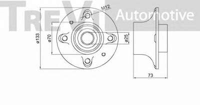 TREVI AUTOMOTIVE wb1587 -  Комплект подшипника ступицы колеса